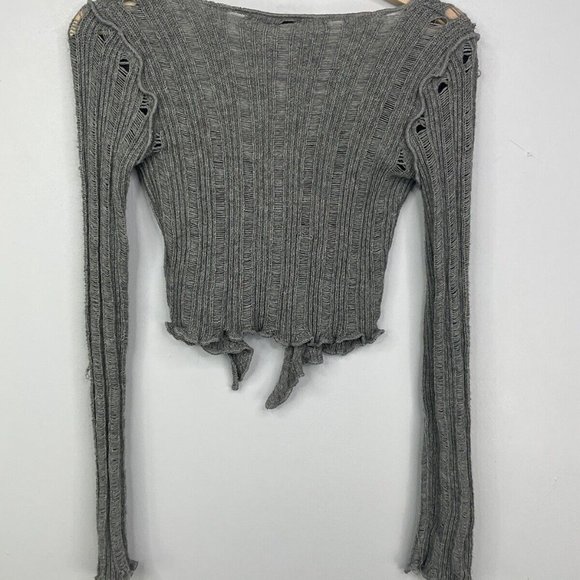 Urban Outfitters Knit Top Size Small Grey Cropped BNWT - Picture 5 of 6